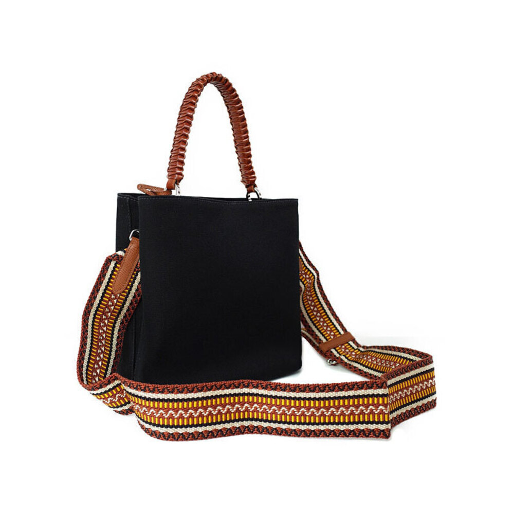 Prada Black Bucket Panier Canvas Bag Shoulder